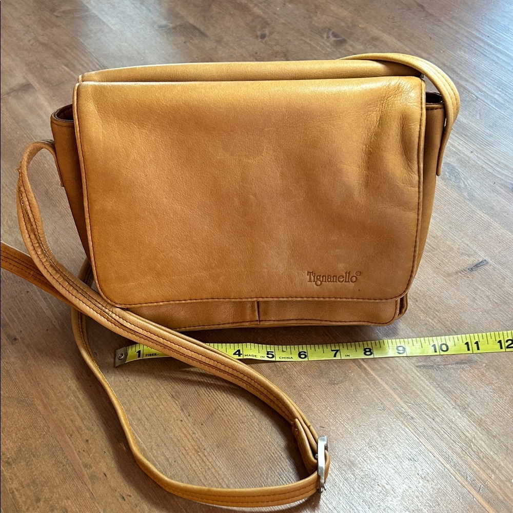 Tignanello Tan Leather Crossbody Bag